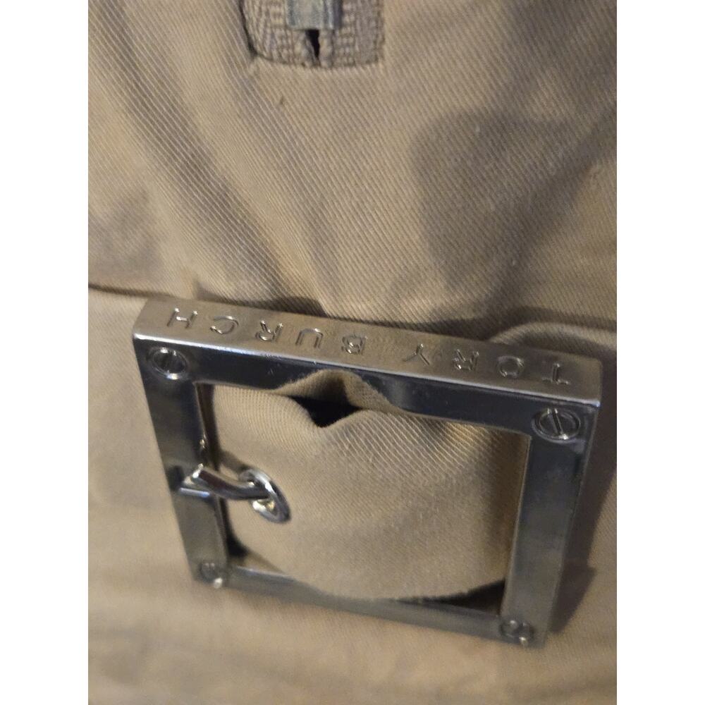 Tory Burch Sheath Dress Womens 8 Linen/Cotton Blend Silver Buckle Zippers. - Picture 3 of 10